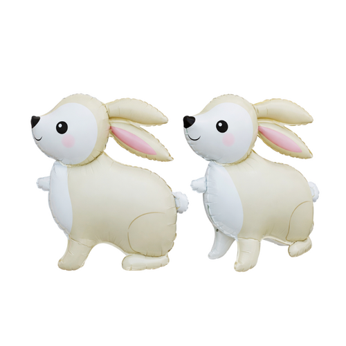 Cream Bunny Foil Balloon Airfilled 60cm - #SWBFCREABUN- Each (Pkgd).