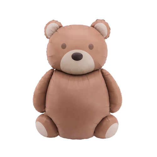Latte Teddy Bear Foil Balloon Helium/Airfilled 91cm- #SWBFLATTEBEA- Each (Pkgd).