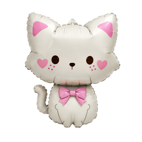 Mochi Cream & Pink Cat Foil Balloon 78cm - #SWBFMOCHICAT Helium/Airfilled - Each (Pkgd)