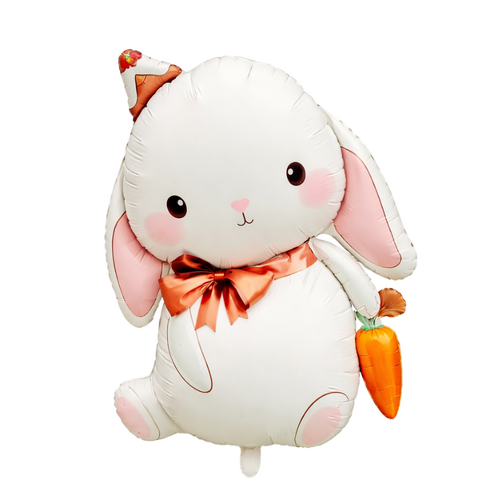 Party Hat Bunny Foil Balloon Helium/Airfilled 88cm - #SWBFPARBUN- Each (Pkgd).