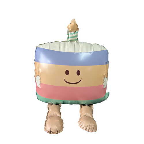 Rainbow Cake Foil Balloon 62cm Airfilled #SWBFRAINCAKE - Each (Pkgd).