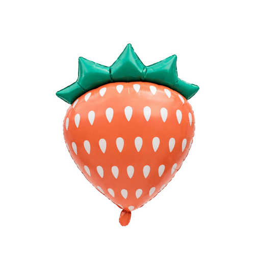 Red Strawberry Foil Balloon Helium/Airfilled 76cm- #SWBFREDSTRAW- Each (Pkgd).