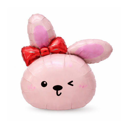Winky Bunny Pink and Red Foil Balloon 72cm - #SWBFWINKBUNNY Helium/Airfilled - Each (Pkgd)