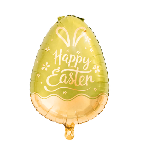 Yellow Happy Easter Egg Foil Balloon 45cm - #SWBFYELLOWEGG Airfilled - Each (Pkgd)