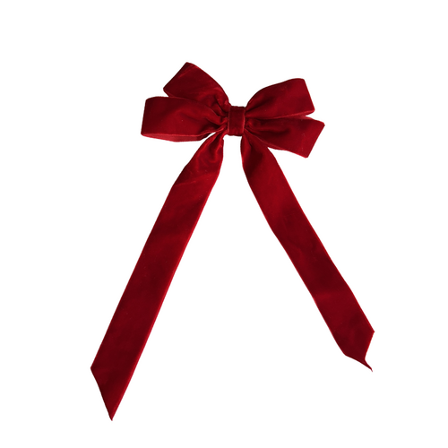 Red Velvet Pre-Made Bow Clip On 12.5cm x 22cm #SWBOW2RED- Each