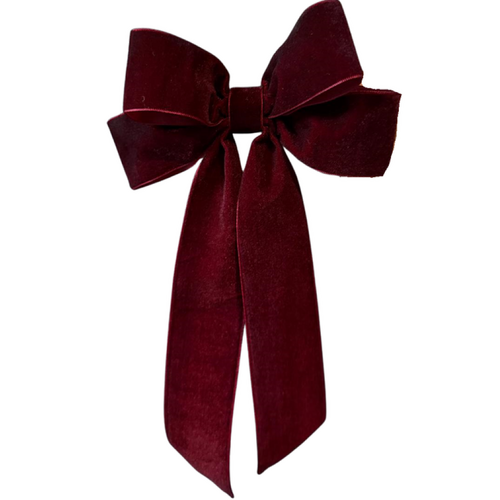Bow Velvet Burgundy Pre-Made 16cm x 24cm #SWBOWBUR - Each TEMPORARILY UNAVAILABLE