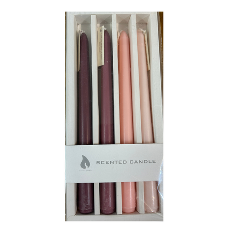 Scented Taper Candle Set (4pc) Pink - #SWCANDLEPINK - Pkgd.
