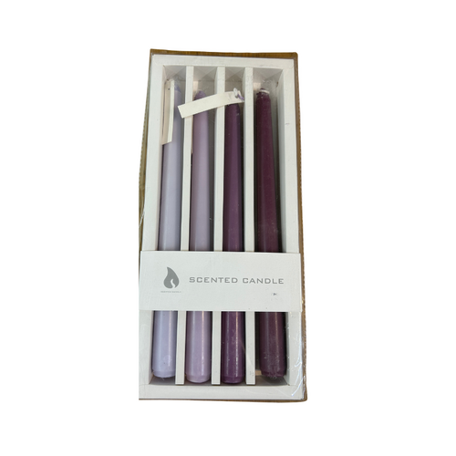 Scented Taper Candle Set (4pc) Purple - #SWCANDLEPURPLE - Pkgd.