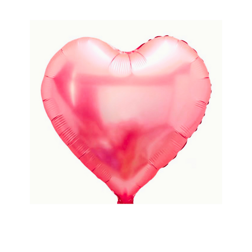 45cm Heart Satin Cupid Pink Plain Foil #SWH01CUPPINK - Each (Unpkgd.)