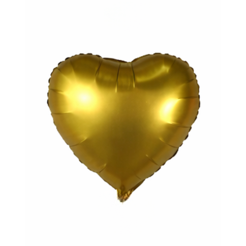 45cm Heart Satin Goddess Gold Plain Foil #SWH01GODGOLD - Each (Unpkgd.)
