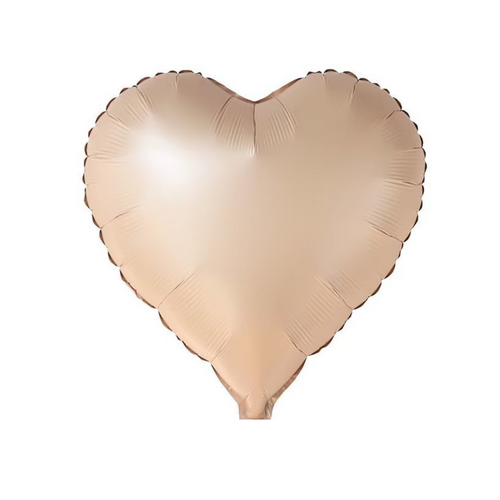45cm Heart Satin Maison Latte Plain Foil #SWH01LATTE - Each (Unpkgd.)