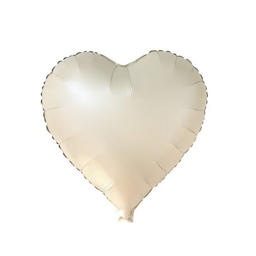 45cm Heart Matte Creme Plain Foil #SWH01MATCRE - Each (Unpkgd.)