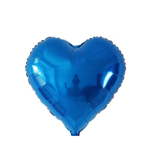45cm Heart Metallic Aqua Plain Foil #SWH01METAQU - Each (Unpkgd.)