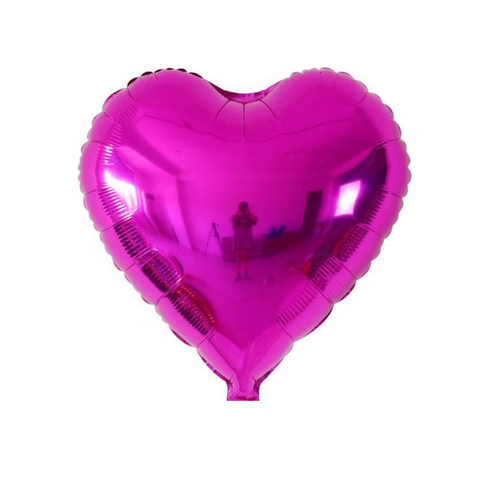 45cm Heart Metallic Fuchsia Love Plain Foil #SWH01METFSIA Each (Unpkgd.)