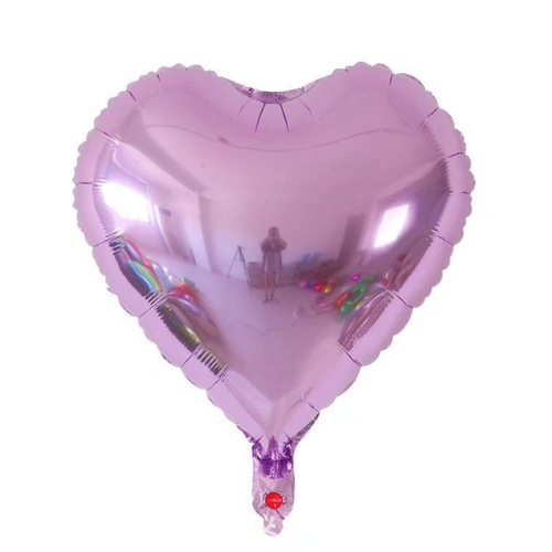 45cm Heart Metallic Lavender Love Plain Foil #SWH01METLAV Each (Unpkgd.)