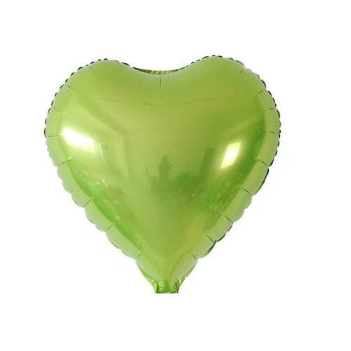 45cm Heart Metallic Lime Green Plain Foil #SWH01METLIME - Each (Unpkgd.)