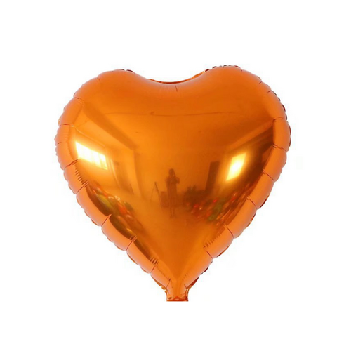 45cm Heart Metallic Blood Orange Plain Foil #SWH01METORA - Each (Unpkgd.)
