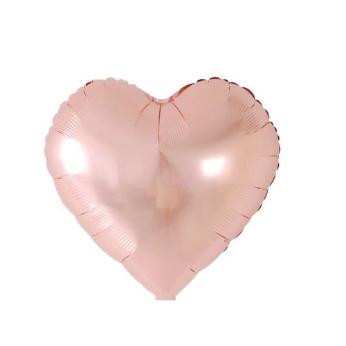 45cm Heart Metallic Rose Plain Foil #SWH01METROSE - Each (Unpkgd.)
