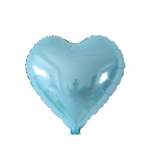 45cm Heart Metallic Sky Blue Plain Foil #SWH01METSKY - Each (Unpkgd.)