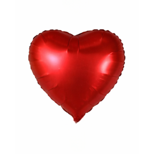 45cm Heart Satin Rouge Red Plain Foil #SWH01ROURED - Each (Unpkgd.) TEMPORARILY UNAVAILABLE