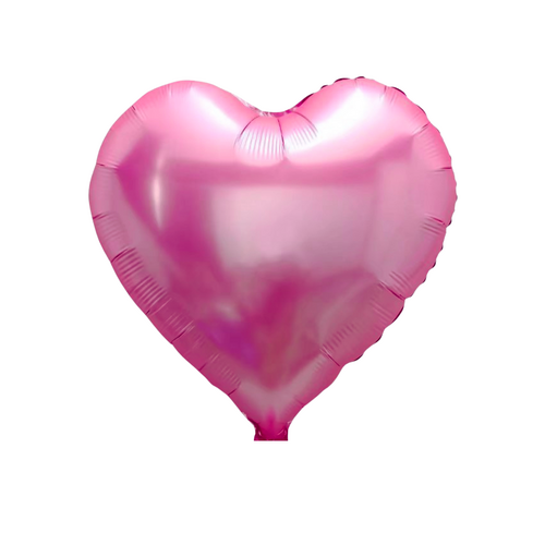 45cm Heart Satin Pretty Pink Plain Foil #SWH01SATPP Each (Unpkgd.)