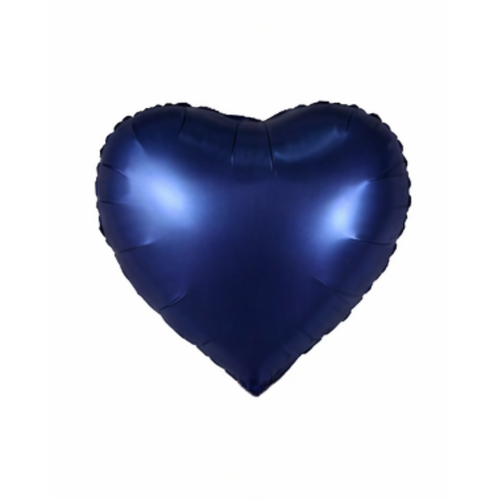 45cm Heart Satin Slate Blue Plain Foil #SWH01SLBLU - Each (Unpkgd.) 