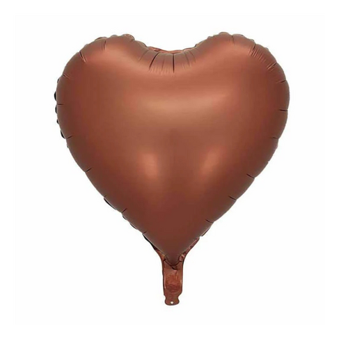 45cm Heart Chocolate Brown Plain Foil #SWHCHOC - Each (Unpkgd.)