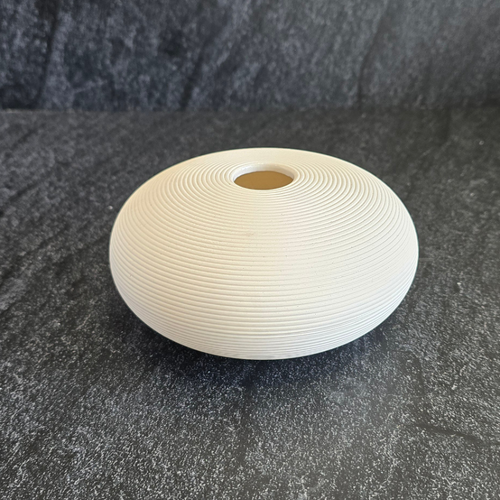 Flat Round Ribbed Vase 15x8cm #SWVFLATR01