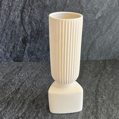 Square Based Ribbed Vase 8.9 x 29.2cm  #SWVSQUAREBASE01 - Each